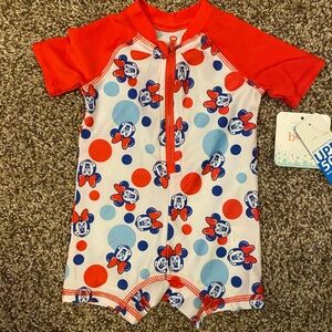 New 0-3 months baby Minnie Mouse swimsuit